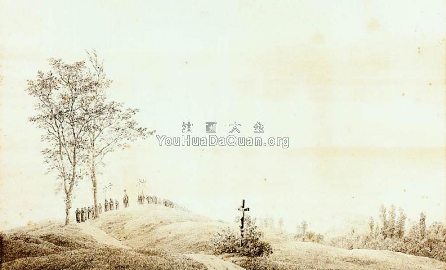 Pilgrimage At Sunset - 卡斯帕尔·大卫·弗里德里希